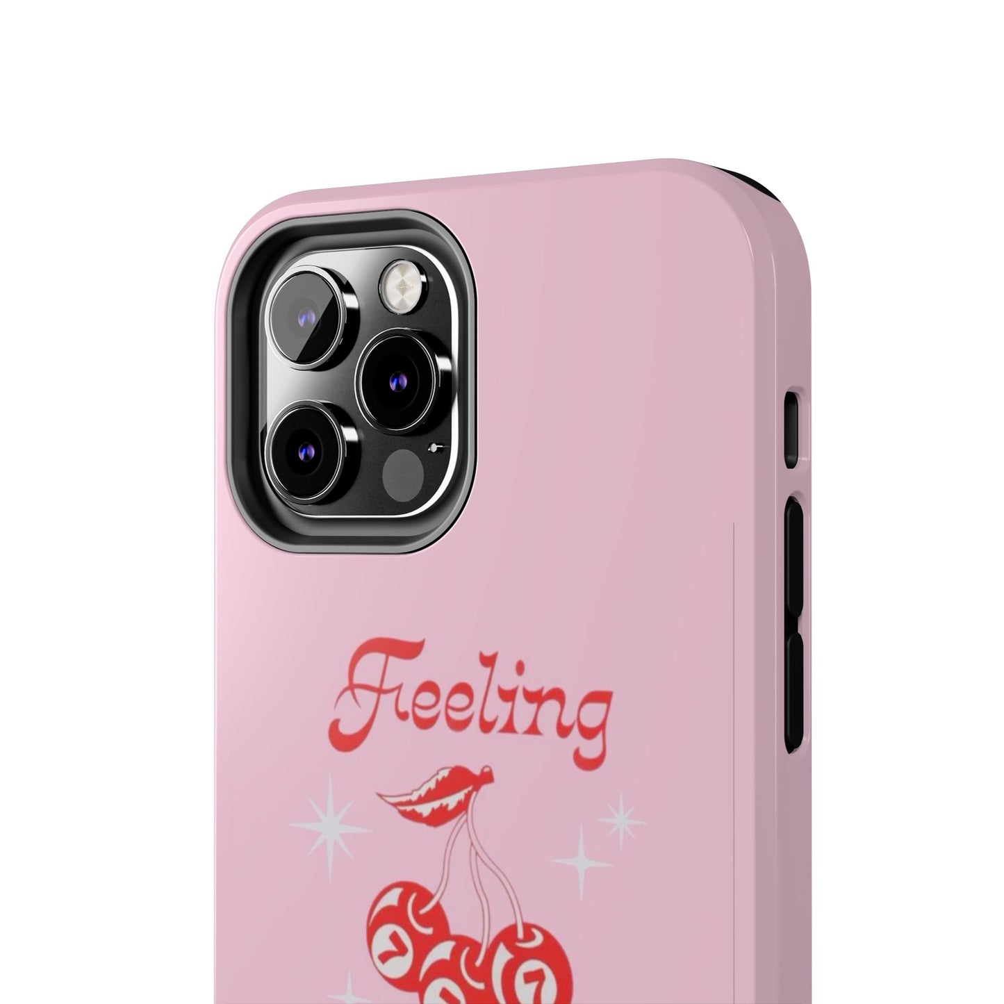 Feeling Lucky Pink Aesthetic Glossy Phone Case, Affirmations