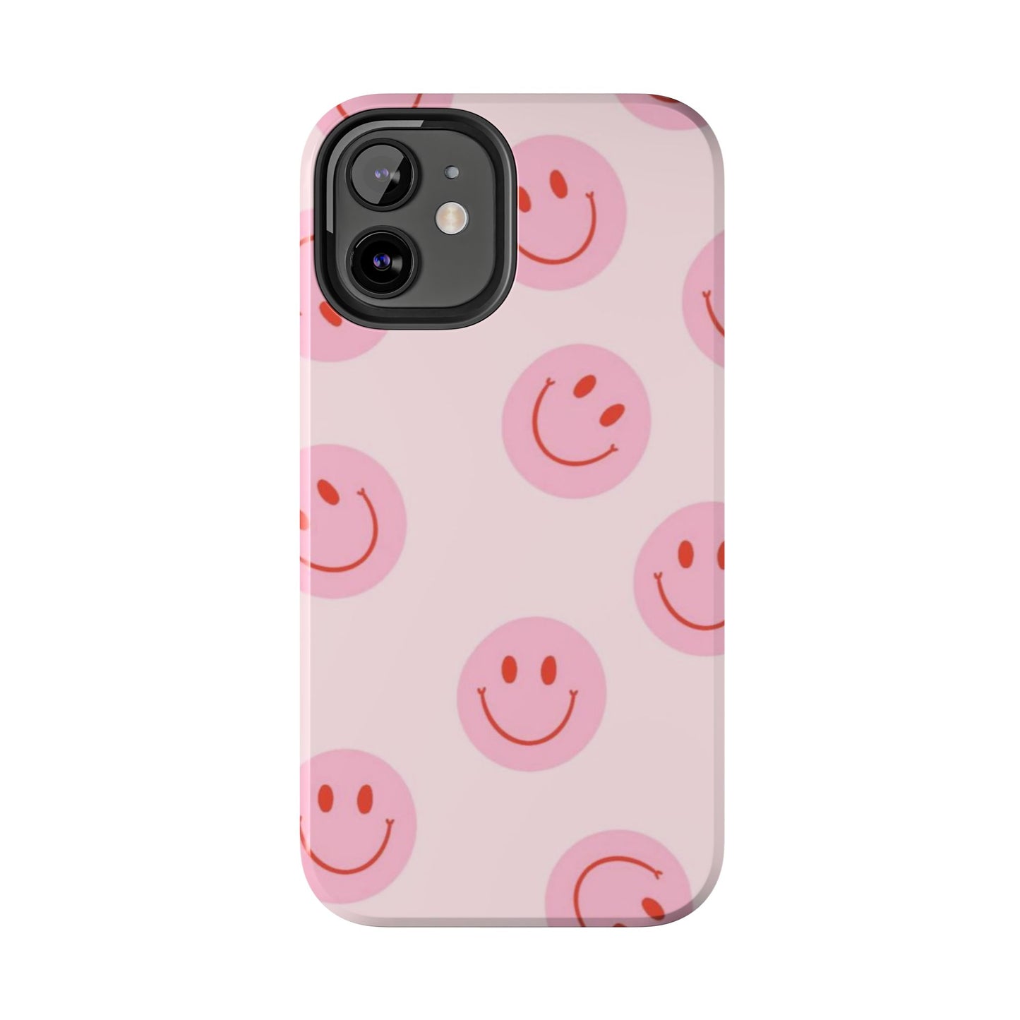 Smiley Face Pink Aesthetic Glossy Phone Case