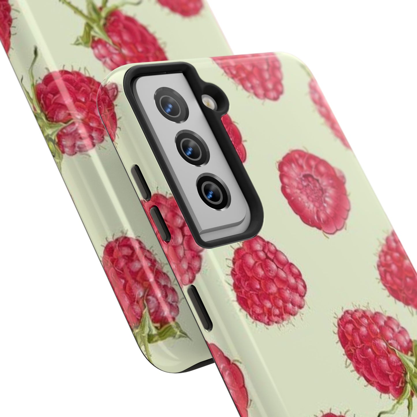 Raspberry Phone Case, Fruit, Cute, Clean Girl, Glossy Phone Case