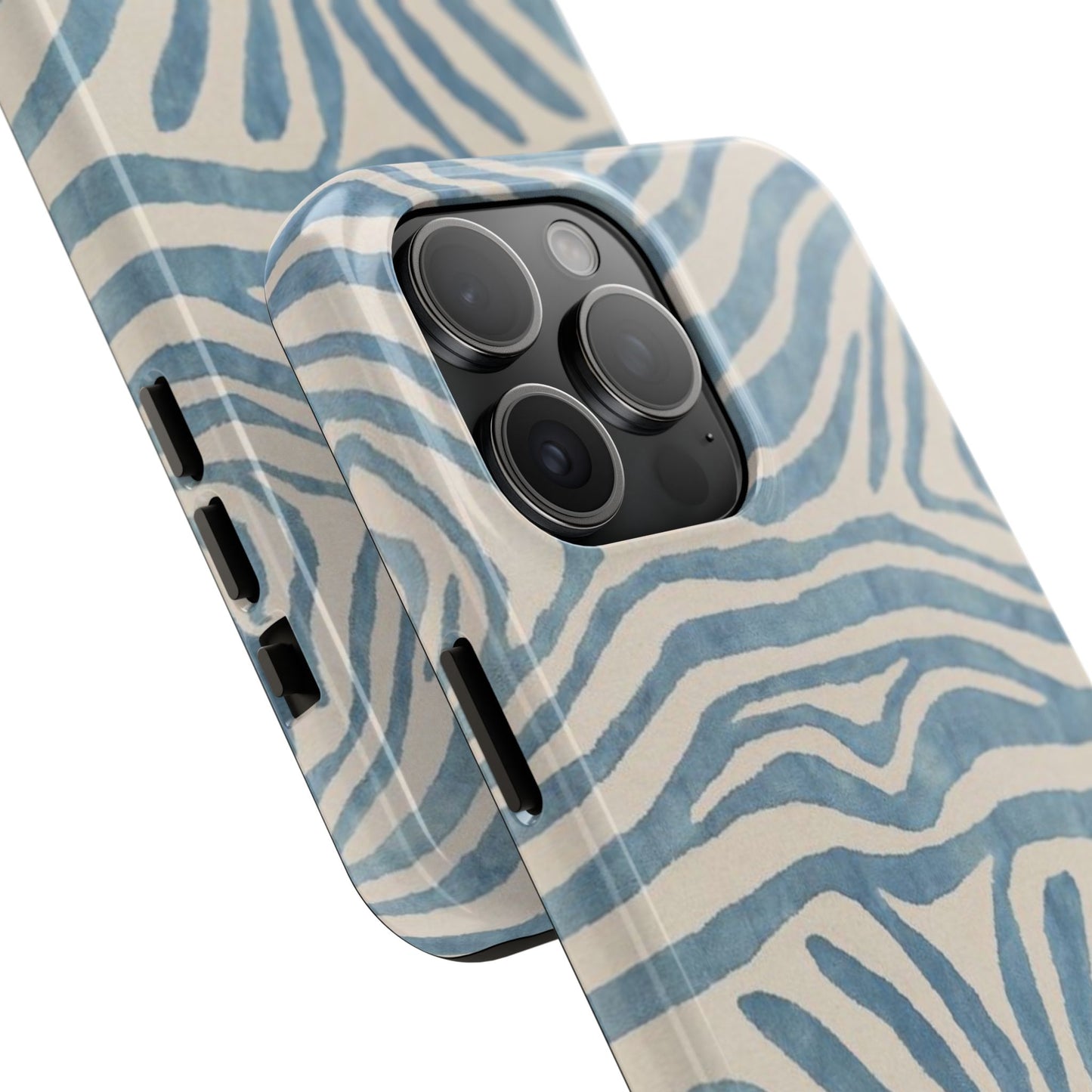Blue Zebra Print Aesthetic Phone Case