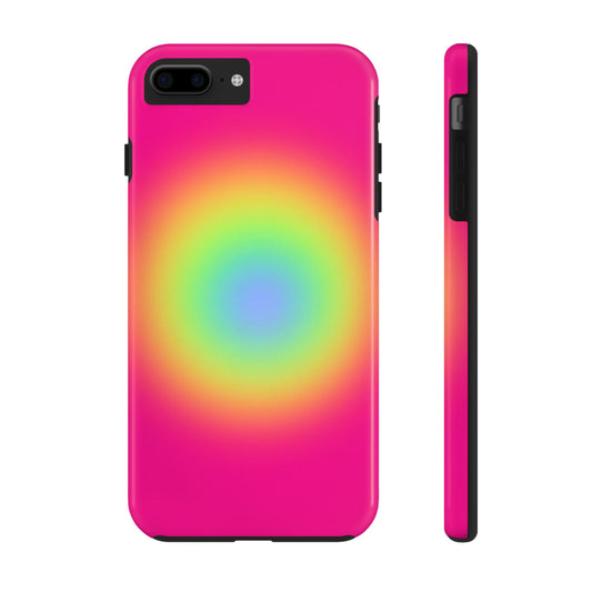 Pink Aura Phone Case, Pink, Yellow, Trendy, Clean Girl Aesthetic, Preppy, Glossy Phone Case