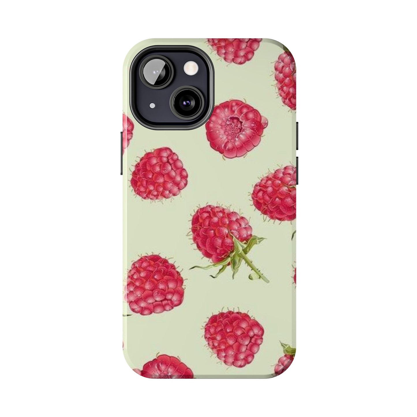 Raspberry Phone Case, Fruit, Cute, Clean Girl, Glossy Phone Case