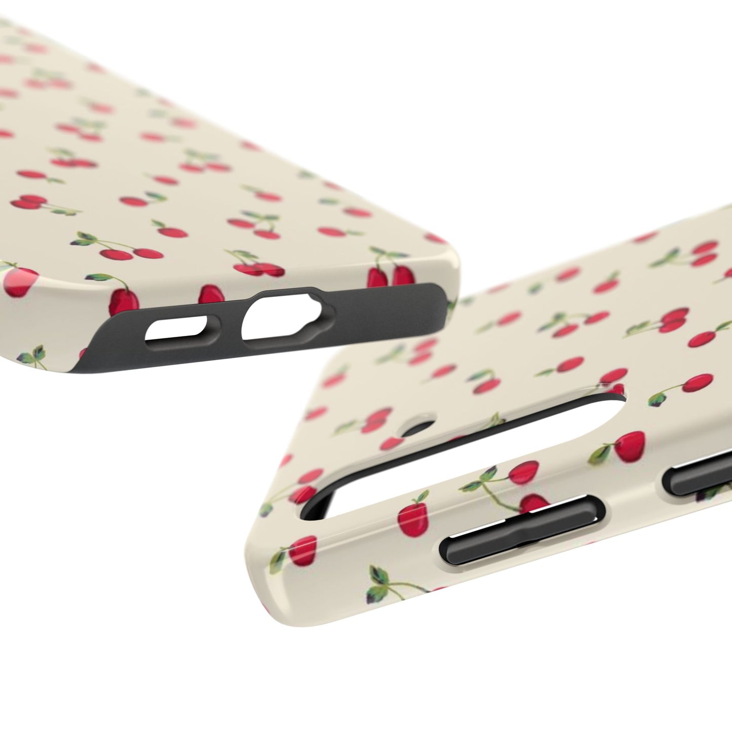 Cherry Print Glossy Phone Case, Feminine, Cutesy