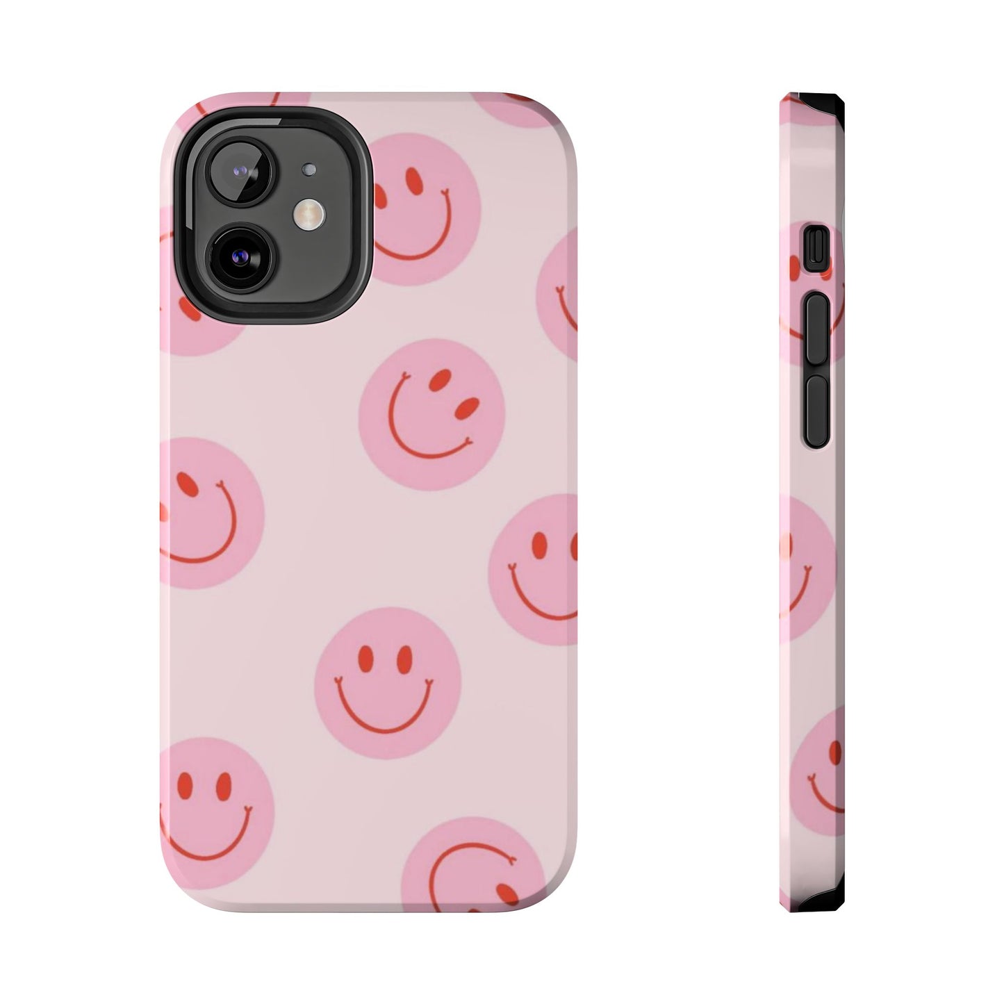 Smiley Face Pink Aesthetic Glossy Phone Case