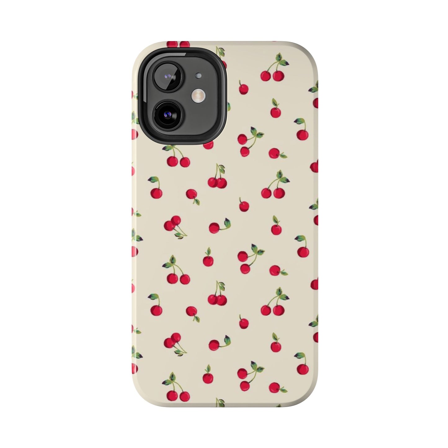 Cherry Print Glossy Phone Case, Feminine, Cutesy
