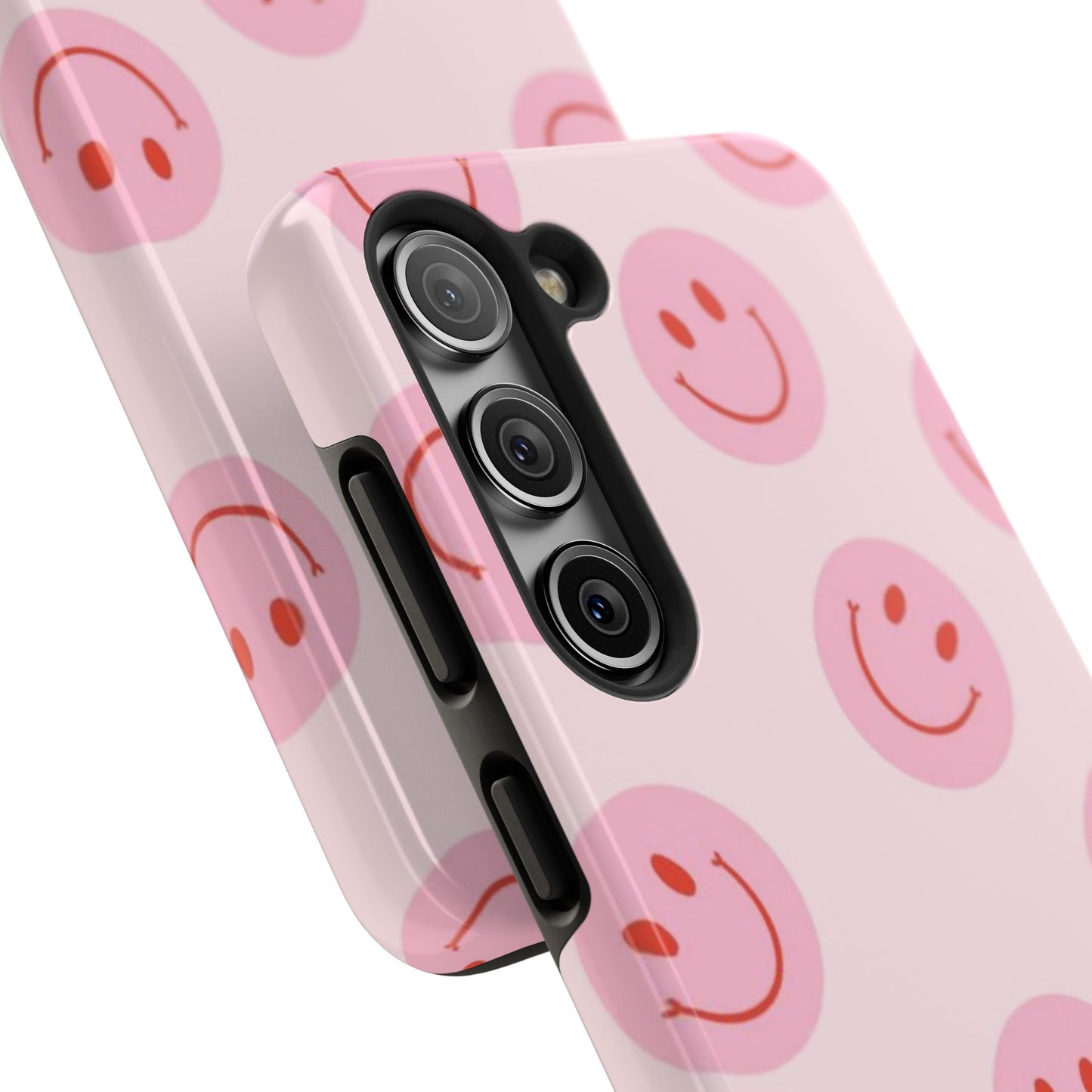 Smiley Face Pink Aesthetic Glossy Phone Case