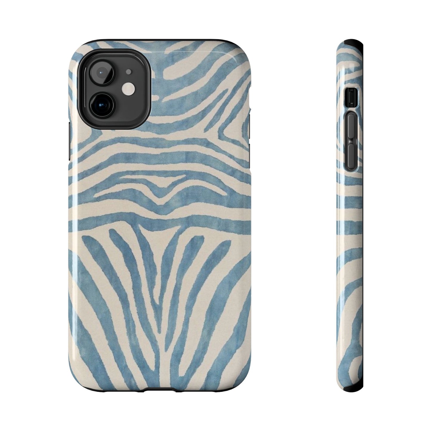 Blue Zebra Print Aesthetic Phone Case