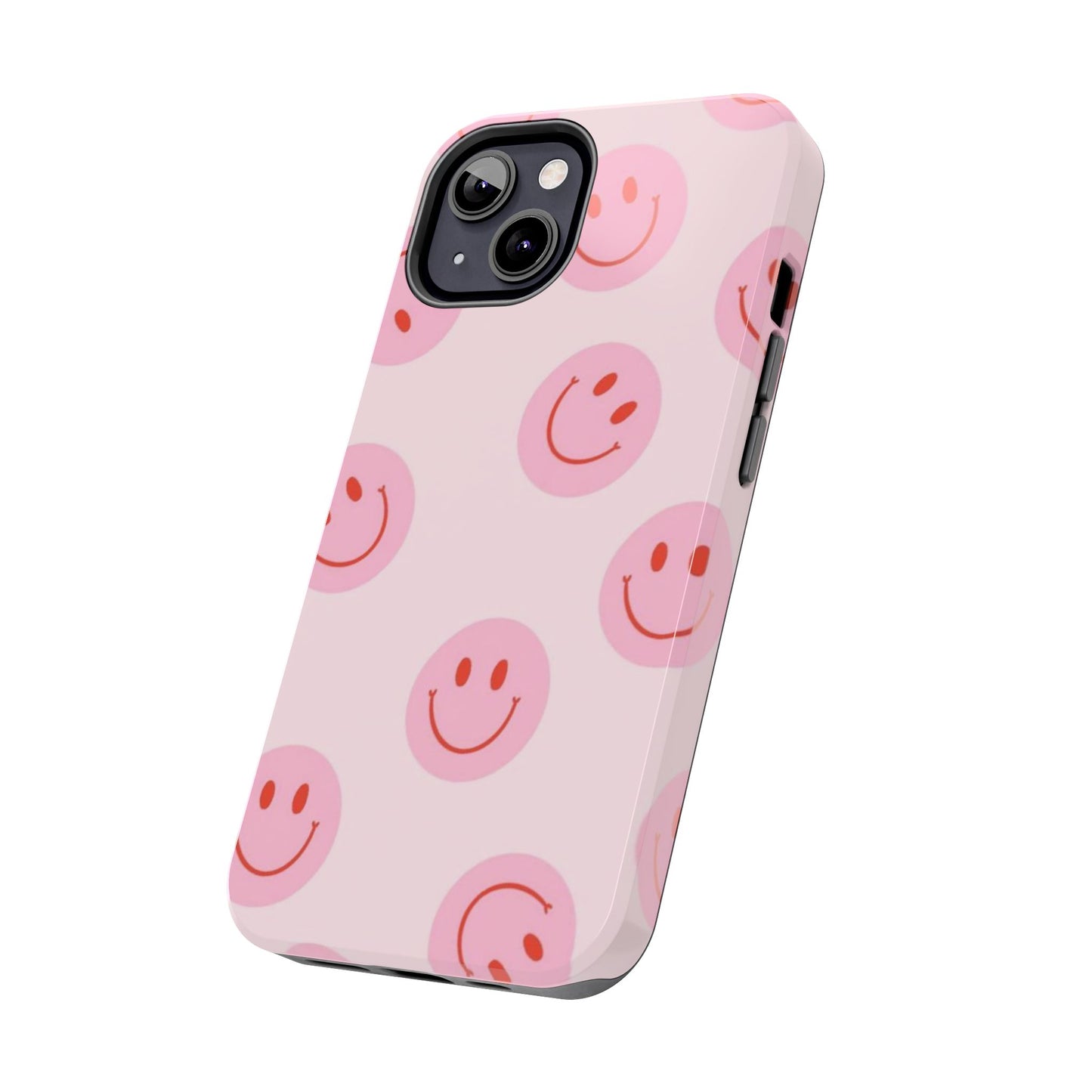 Smiley Face Pink Aesthetic Glossy Phone Case