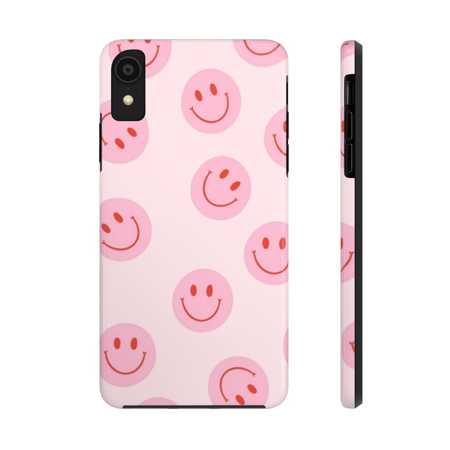 Smiley Face Pink Aesthetic Glossy Phone Case