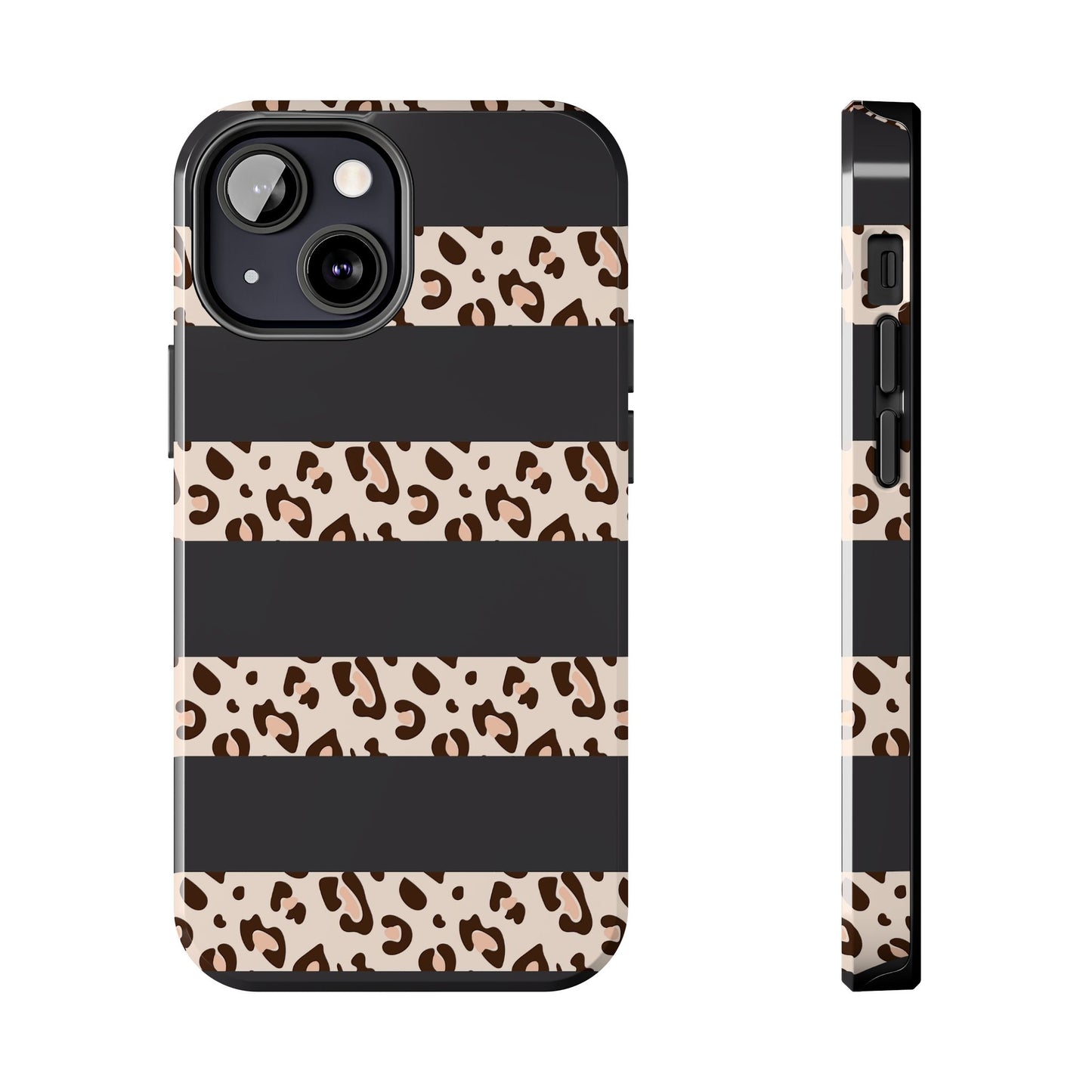 Cheetah Print Striped iPhone Case – Black Striped Cheetah Print Aesthetic
