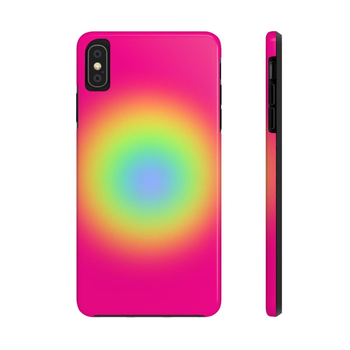 Pink Aura Phone Case, Pink, Yellow, Trendy, Clean Girl Aesthetic, Preppy, Glossy Phone Case