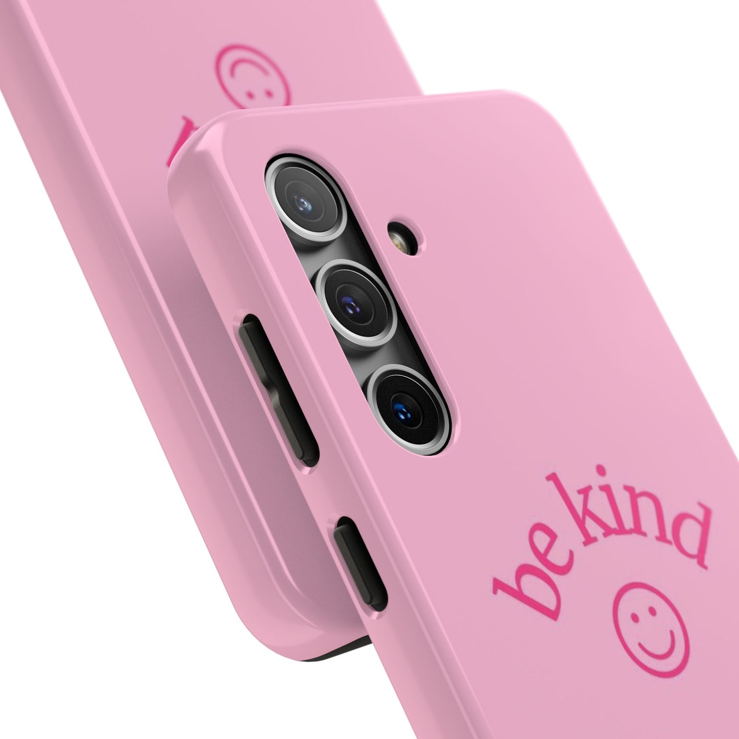 Be Kind Smiley Face Phone Case, Pink, Glossy