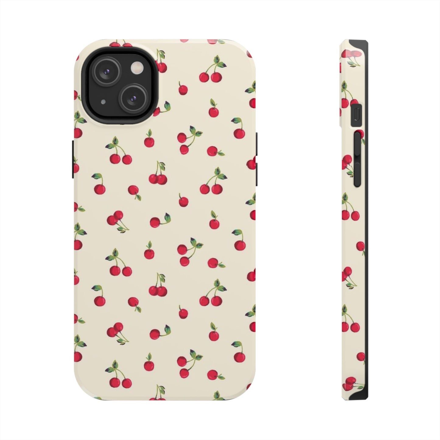 Cherry Print Glossy Phone Case, Feminine, Cutesy