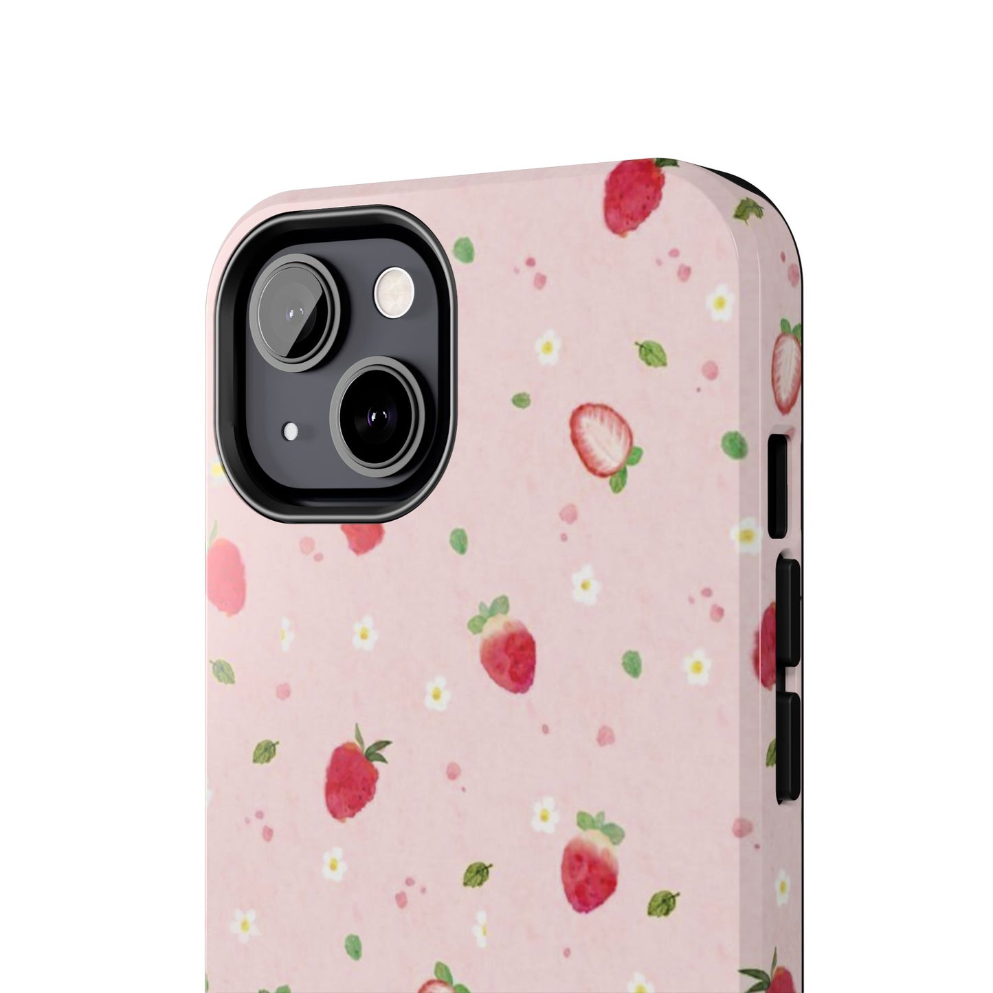 Strawberry Coquette Phone Case, Pink, Farmcore, Garden, Fairy, Spring Vibes, Fruit, Cute, Clean Girl, Glossy Phone Case