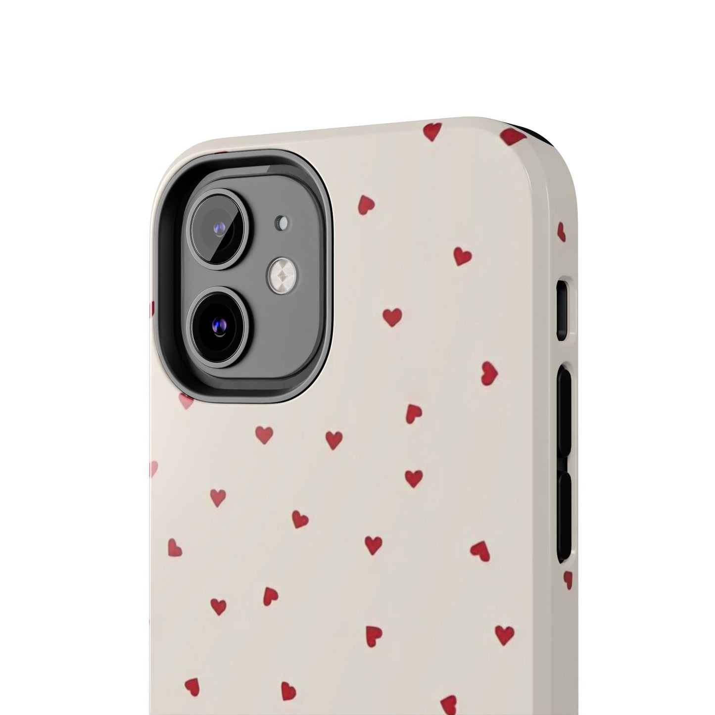 Glossy Phone Case, Red Heart Print, Coquette, Aesthetic Phone Case