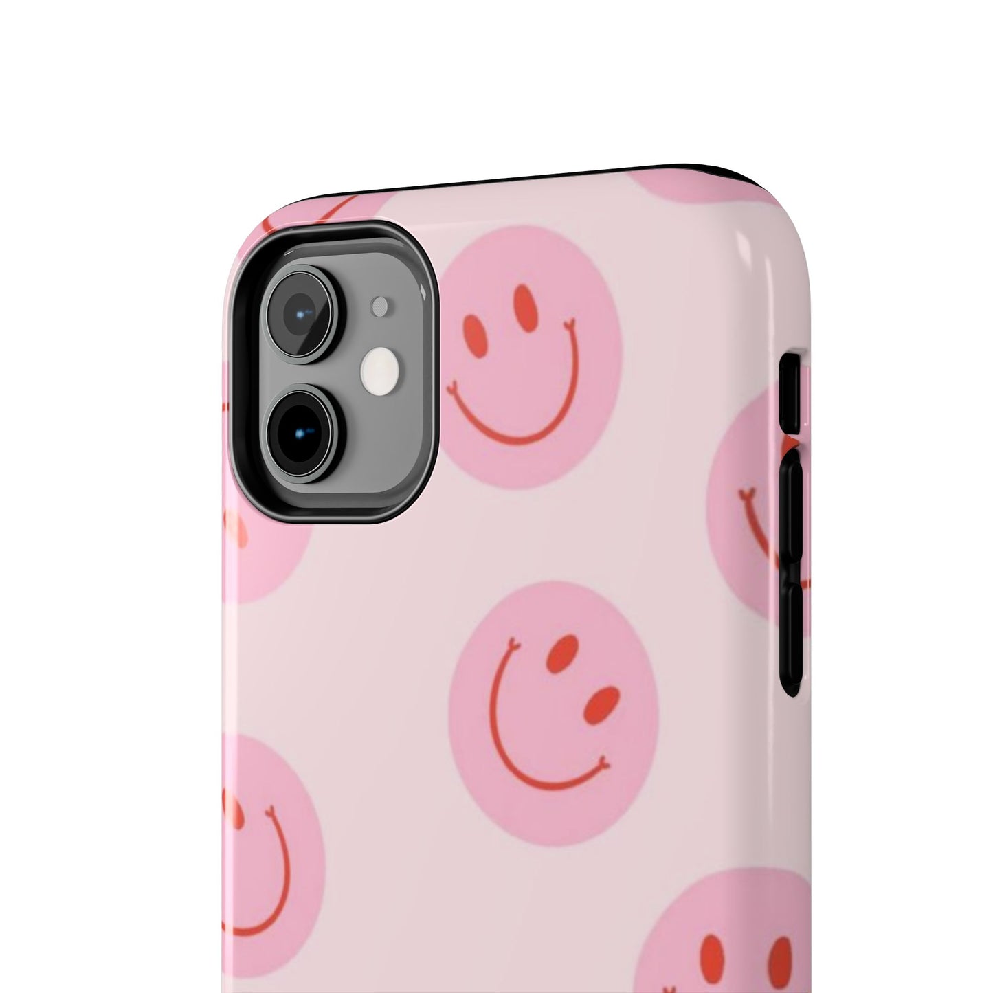 Smiley Face Pink Aesthetic Glossy Phone Case