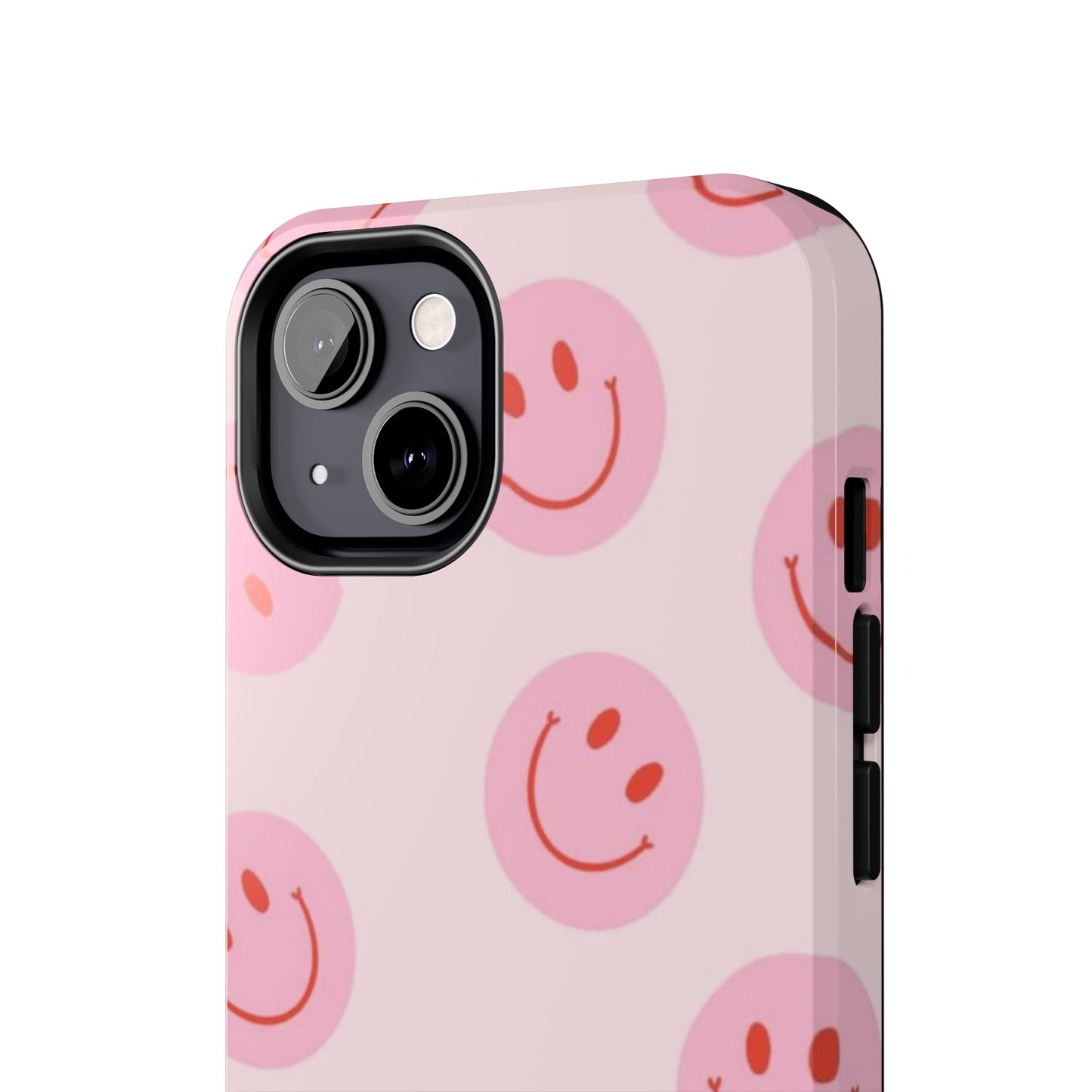 Smiley Face Pink Aesthetic Glossy Phone Case