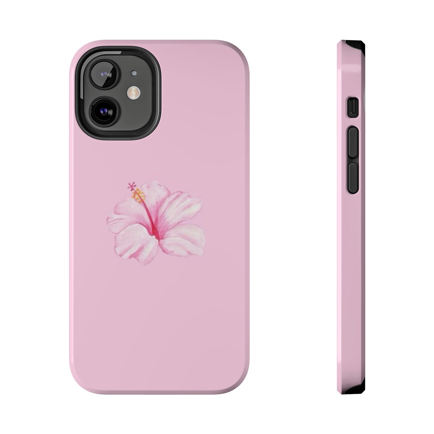 Hibiscus Flower Phone Case, Pink, Tropical, Hawaiin, Clean Girl Aesthetic, Preppy, Glossy Phone Case