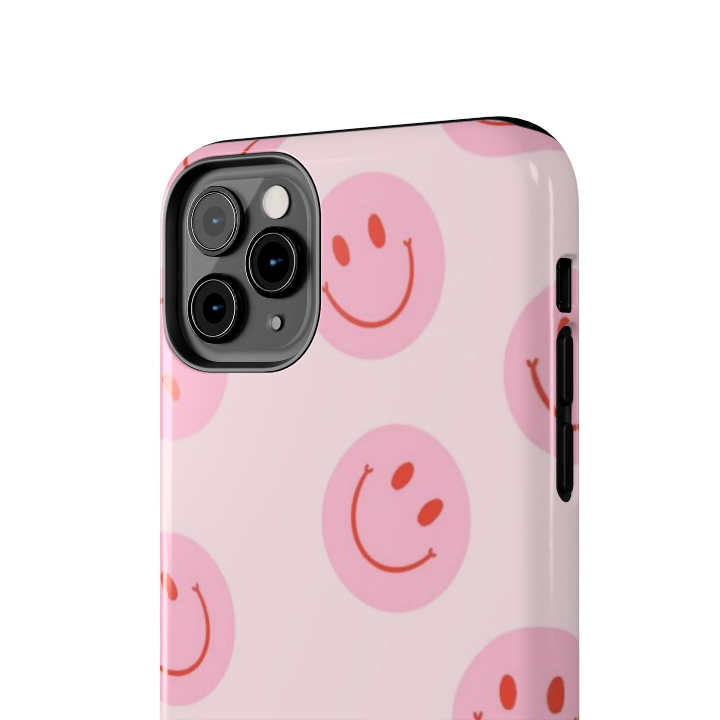 Smiley Face Pink Aesthetic Glossy Phone Case