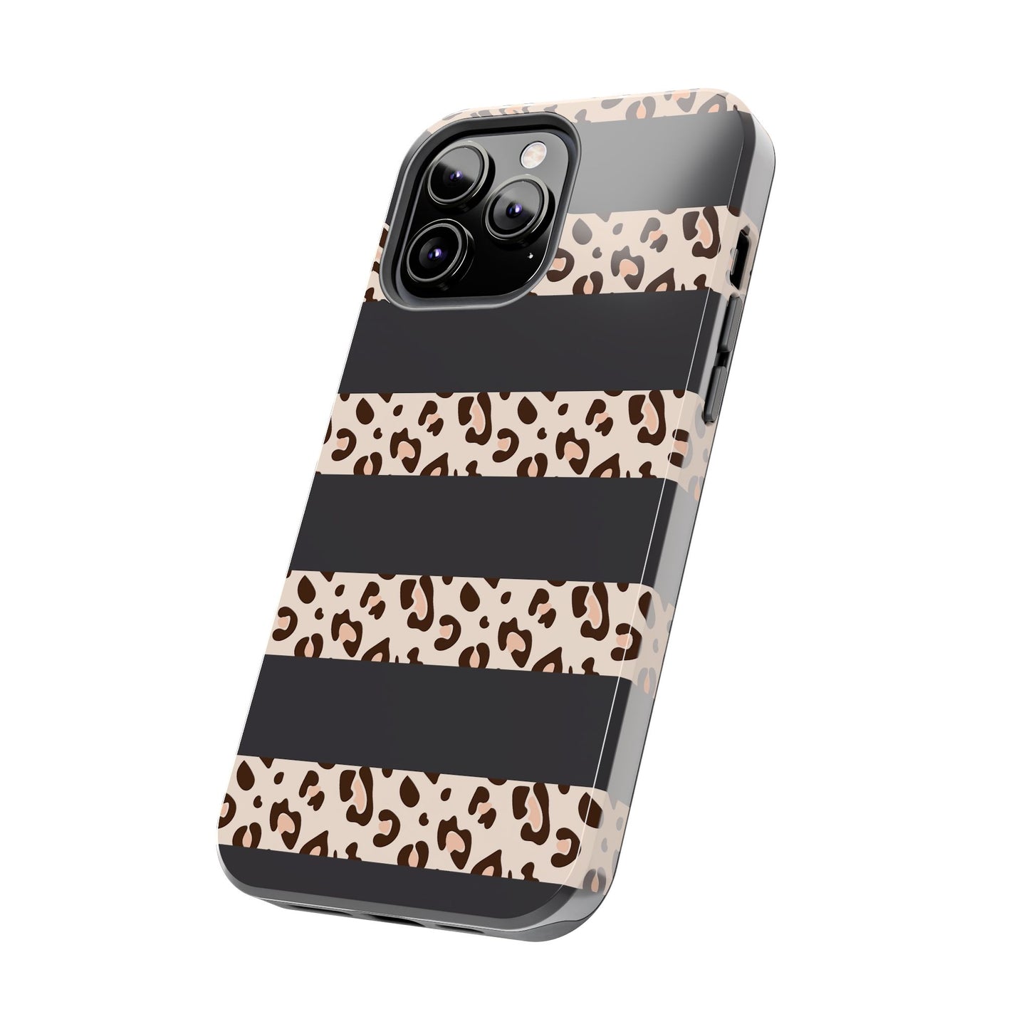 Cheetah Print Striped iPhone Case – Black Striped Cheetah Print Aesthetic