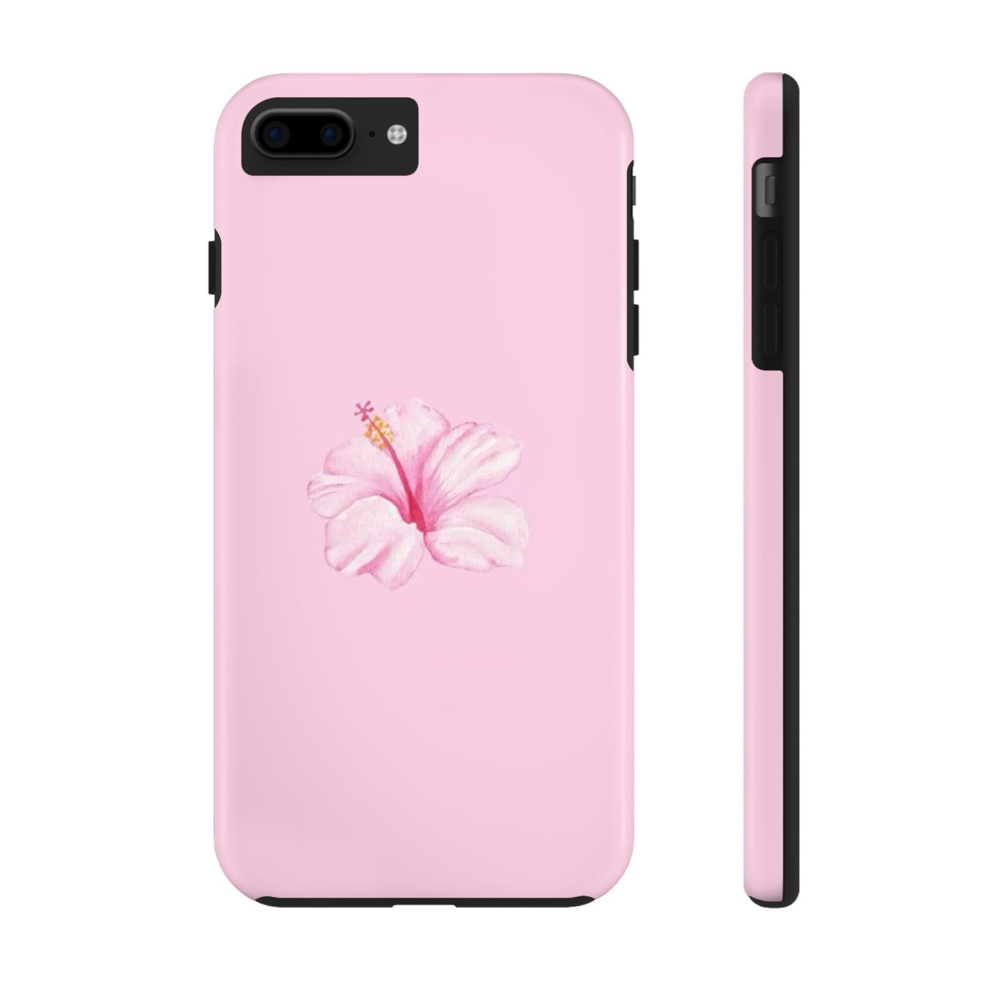 Hibiscus Flower Phone Case, Pink, Tropical, Hawaiin, Clean Girl Aesthetic, Preppy, Glossy Phone Case
