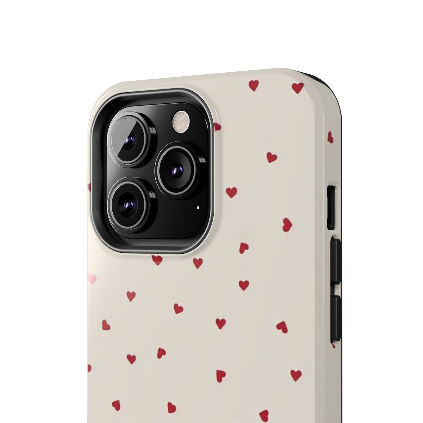 Glossy Phone Case, Red Heart Print, Coquette, Aesthetic Phone Case