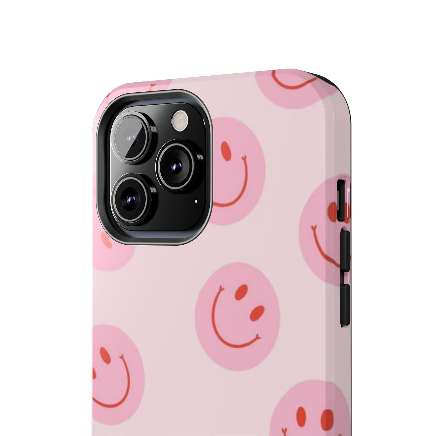Smiley Face Pink Aesthetic Glossy Phone Case