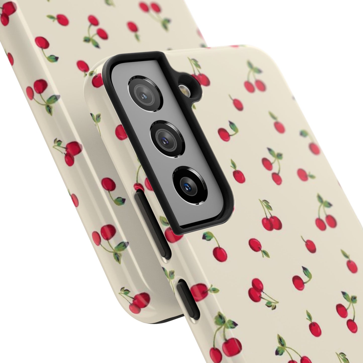 Cherry Print Glossy Phone Case, Feminine, Cutesy