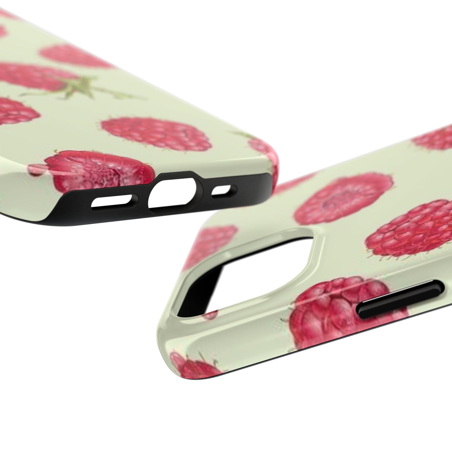 Raspberry Phone Case, Fruit, Cute, Clean Girl, Glossy Phone Case