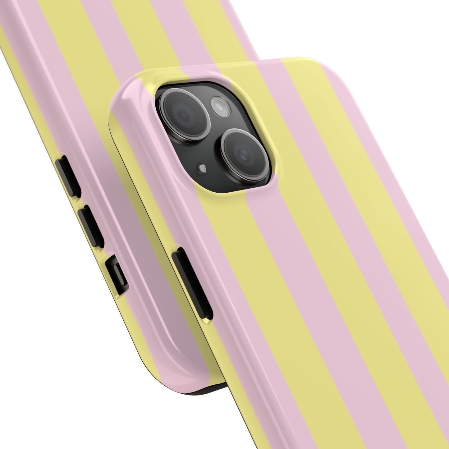 Pastel striped phone case, Pink and yellow stripes
