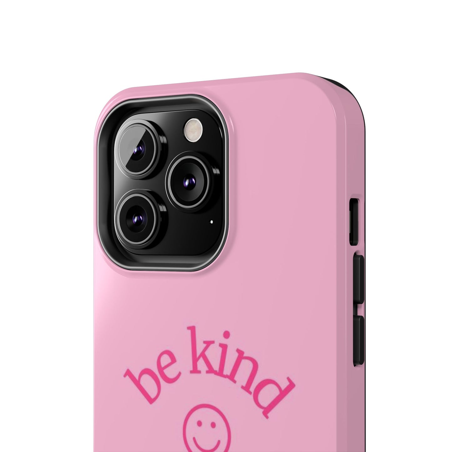 Be Kind Smiley Face Phone Case, Pink, Glossy