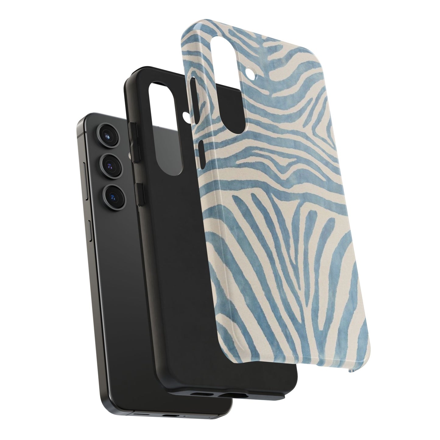 Blue Zebra Print Aesthetic Phone Case