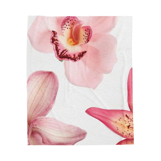 Copy of Orchid Flower Print Blanket