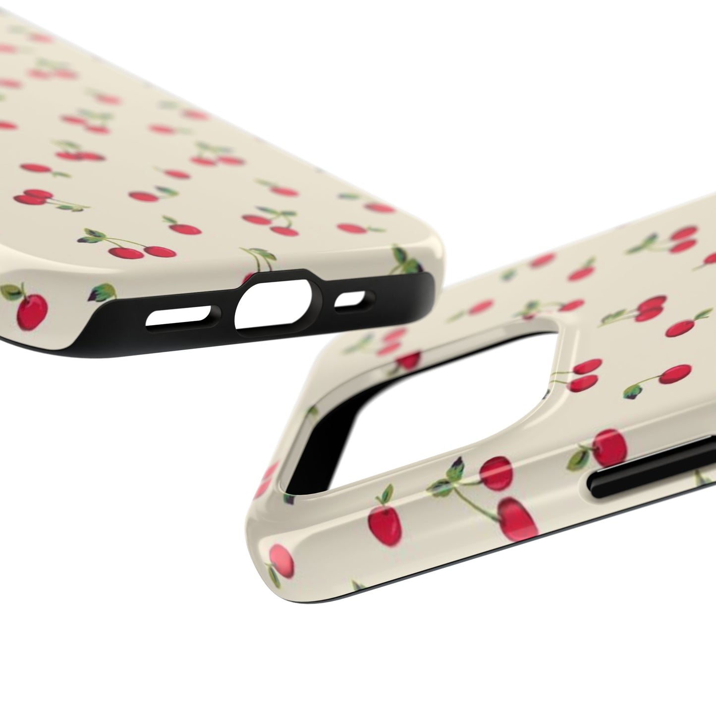 Cherry Print Glossy Phone Case, Feminine, Cutesy