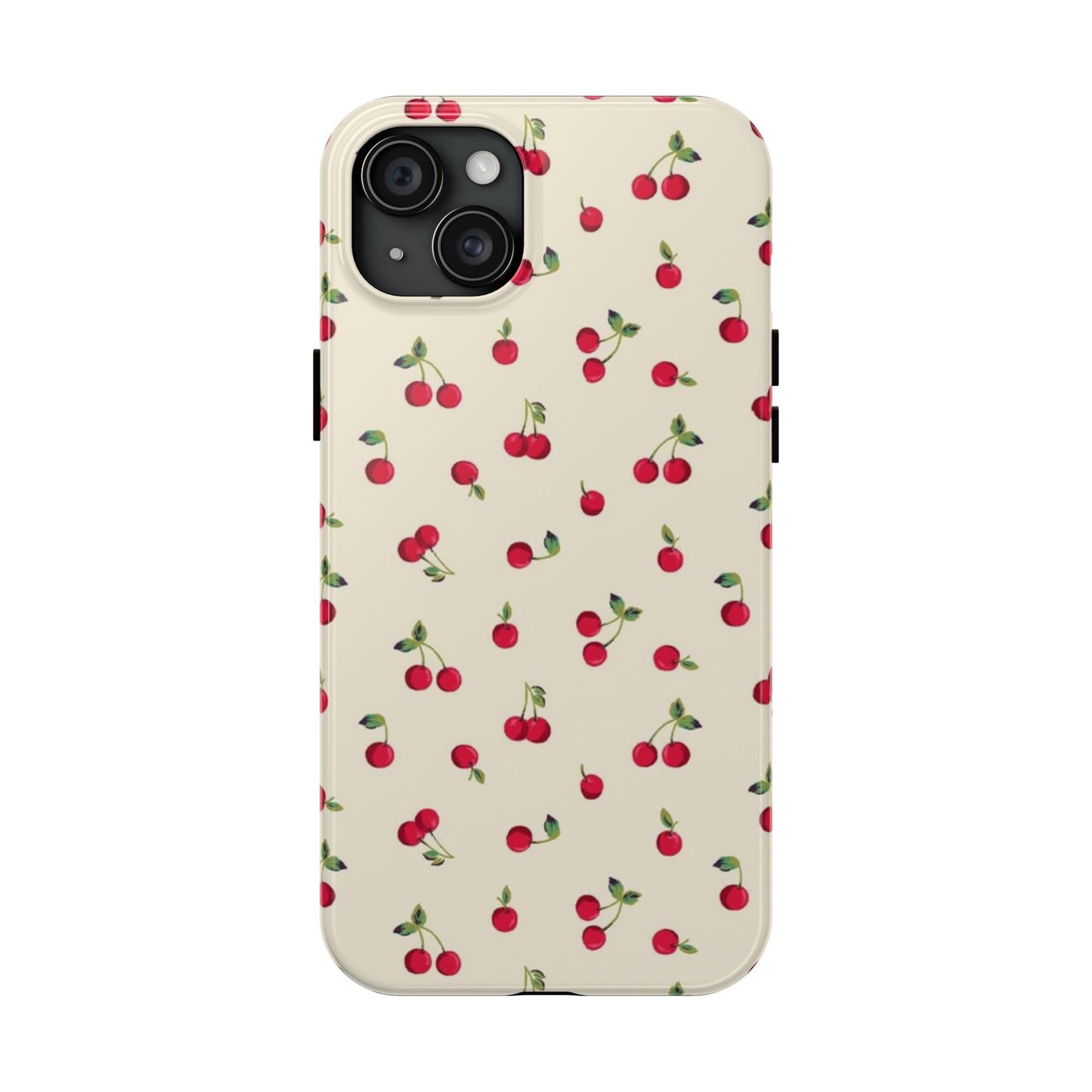 Cherry Print Glossy Phone Case, Feminine, Cutesy