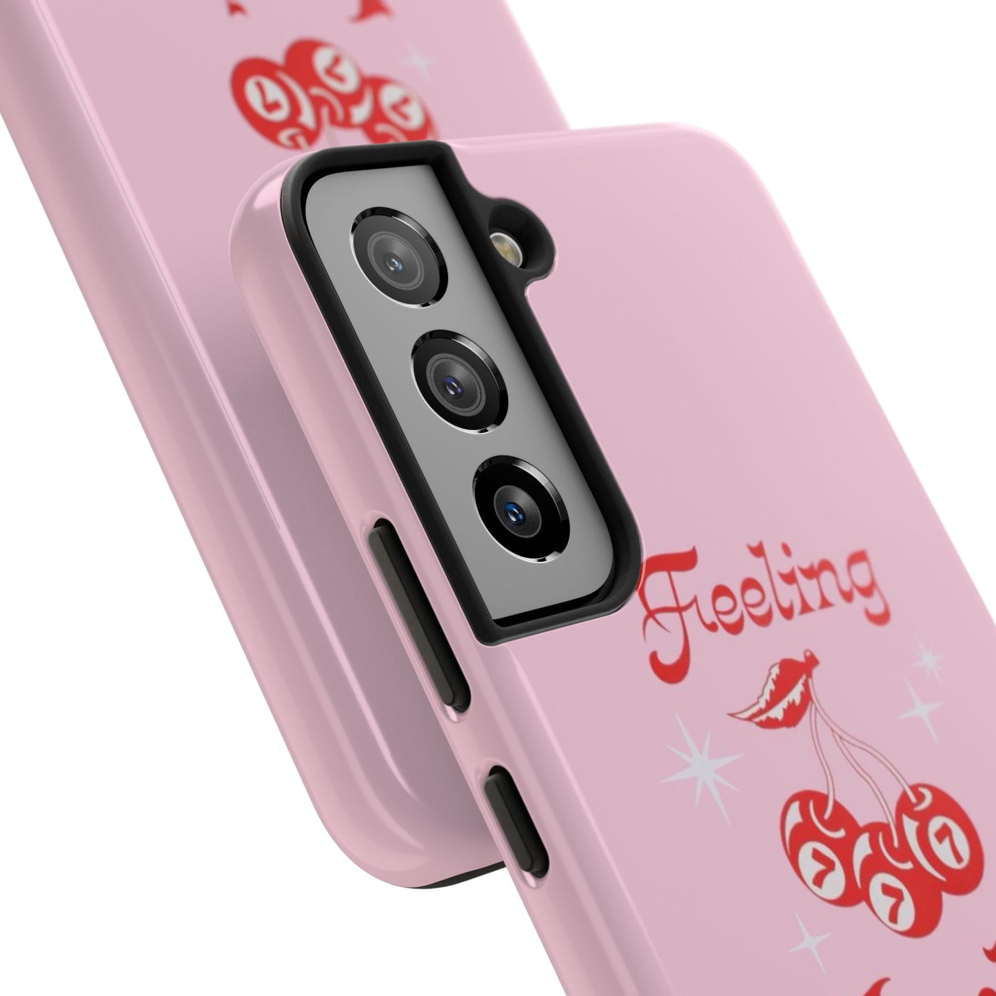 Feeling Lucky Pink Aesthetic Glossy Phone Case, Affirmations