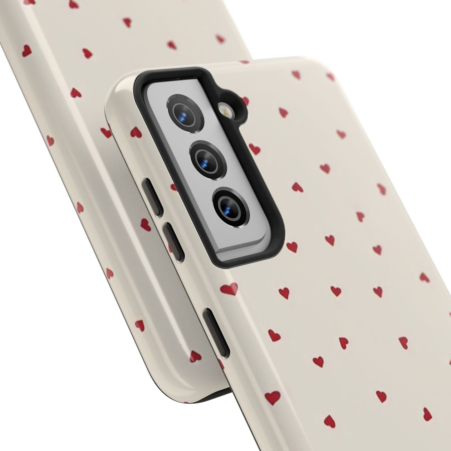 Glossy Phone Case, Red Heart Print, Coquette, Aesthetic Phone Case