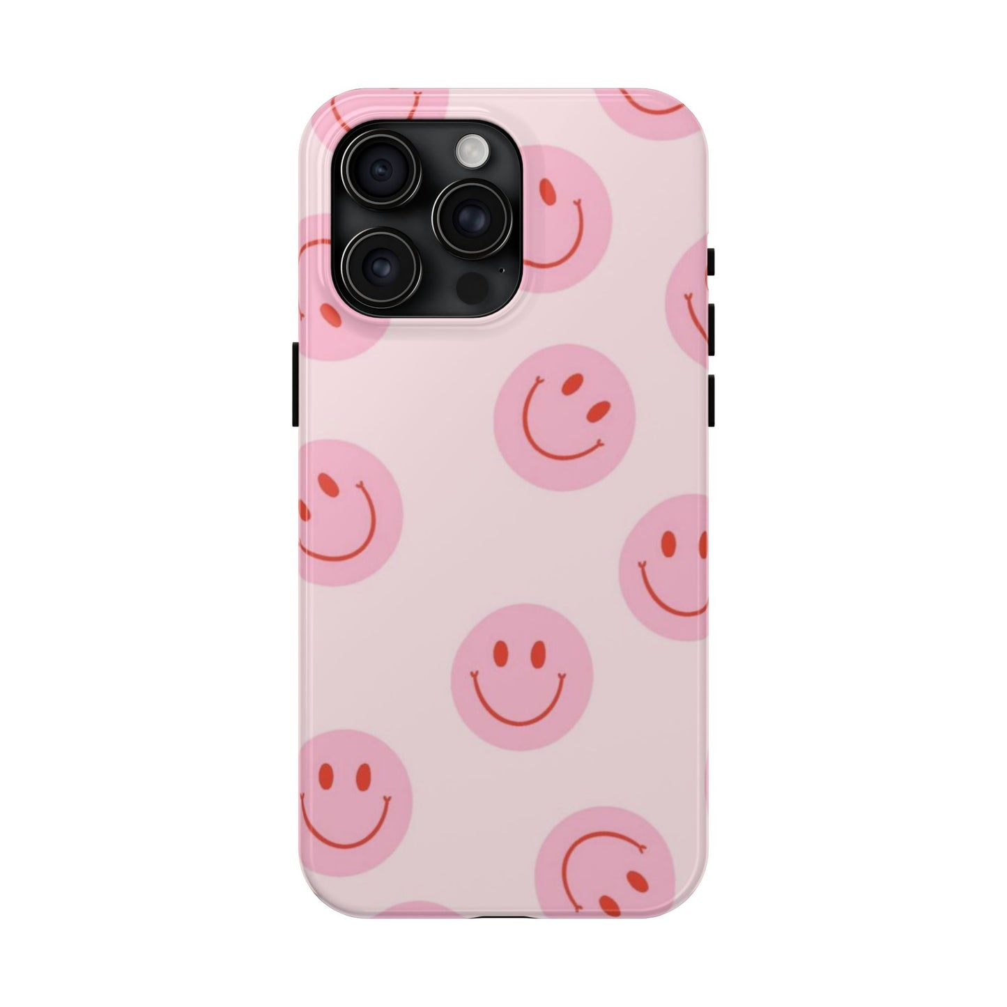 Smiley Face Pink Aesthetic Glossy Phone Case