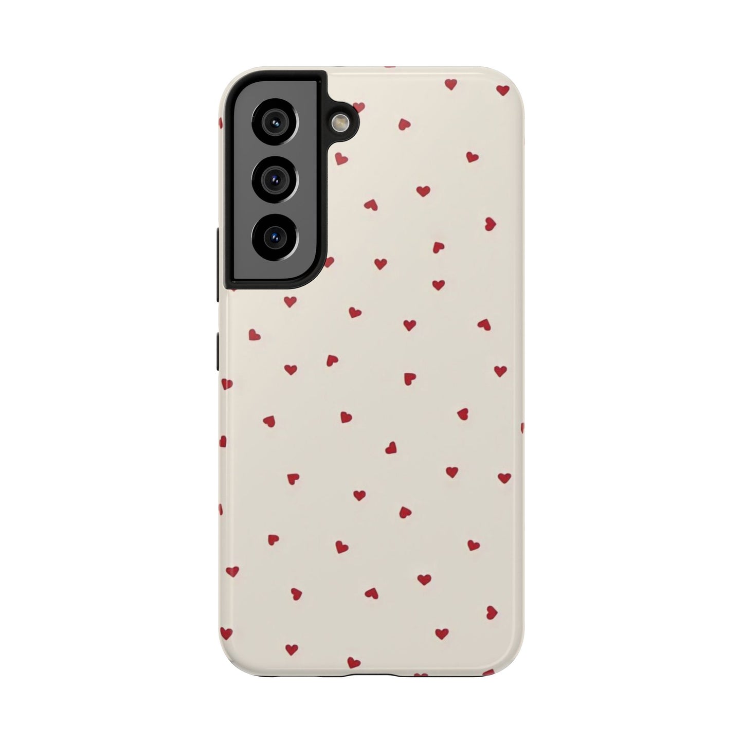 Glossy Phone Case, Red Heart Print, Coquette, Aesthetic Phone Case