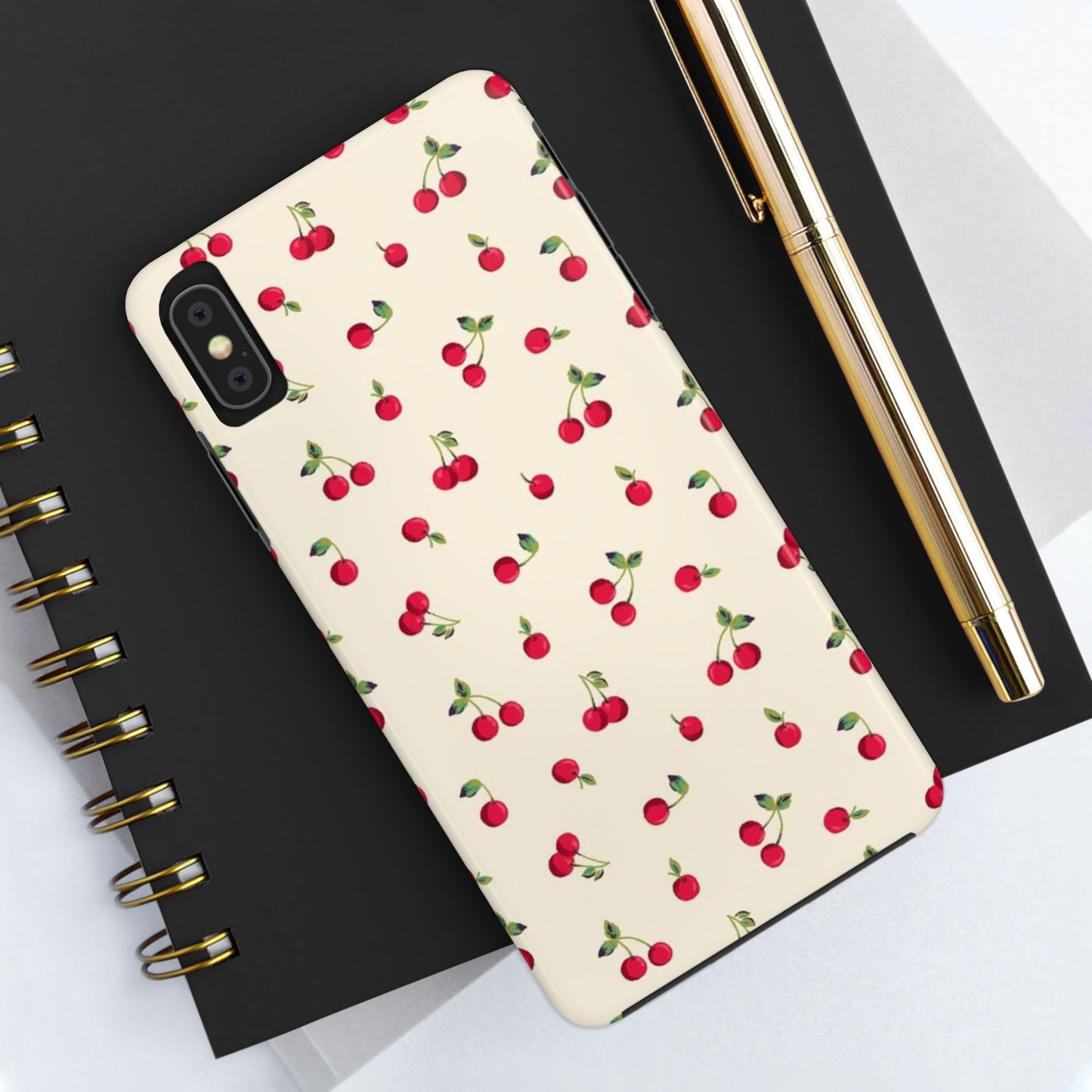 Cherry Print Glossy Phone Case, Feminine, Cutesy