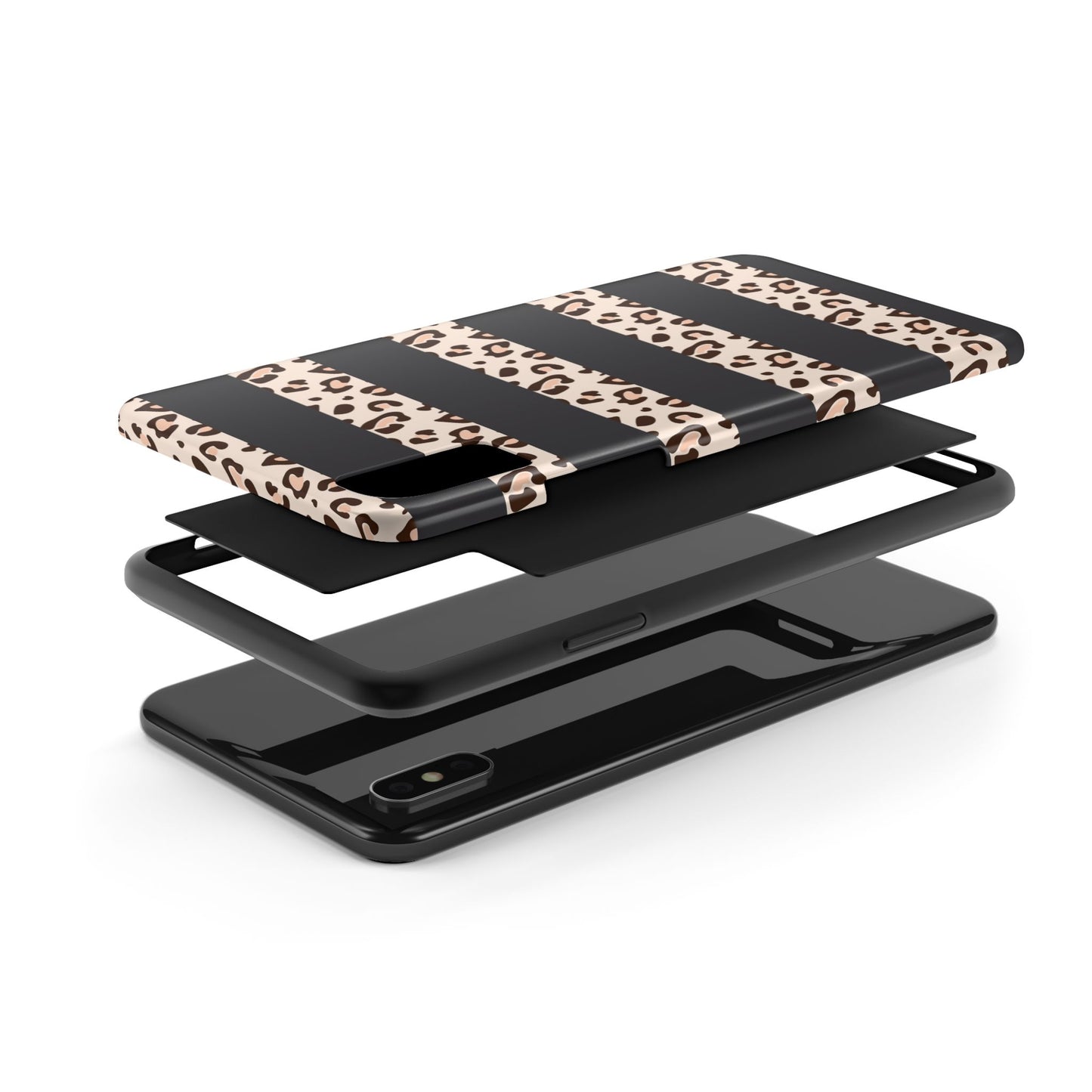 Cheetah Print Striped iPhone Case – Black Striped Cheetah Print Aesthetic
