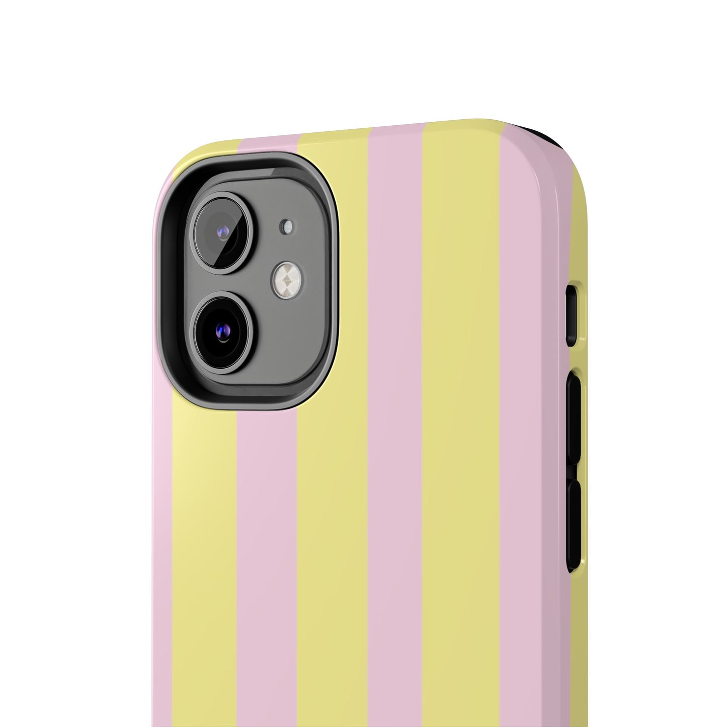 Pastel striped phone case, Pink and yellow stripes