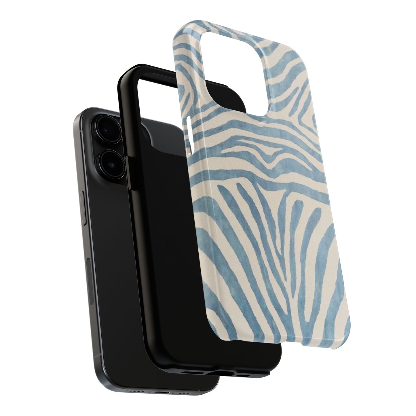 Blue Zebra Print Aesthetic Phone Case