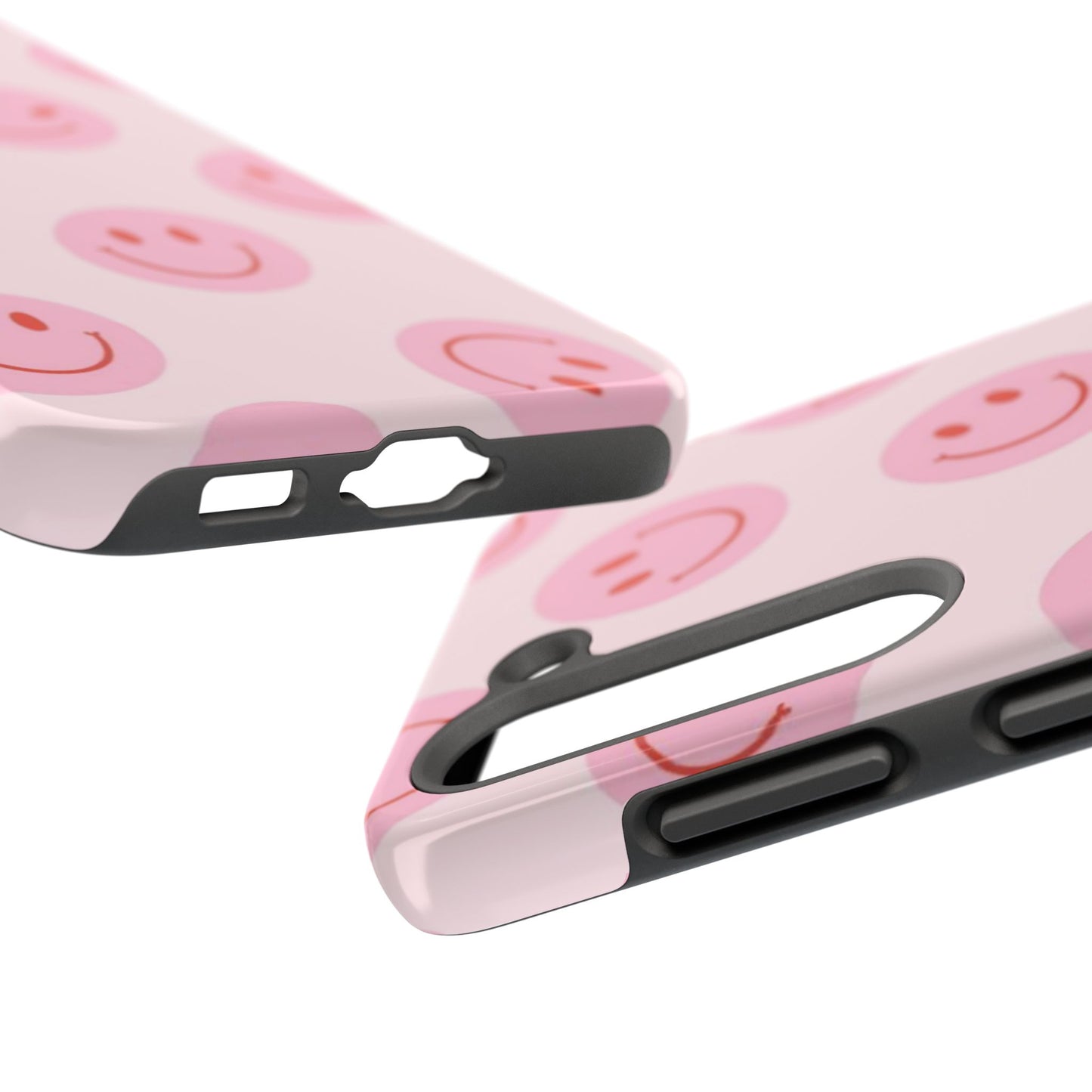 Smiley Face Pink Aesthetic Glossy Phone Case