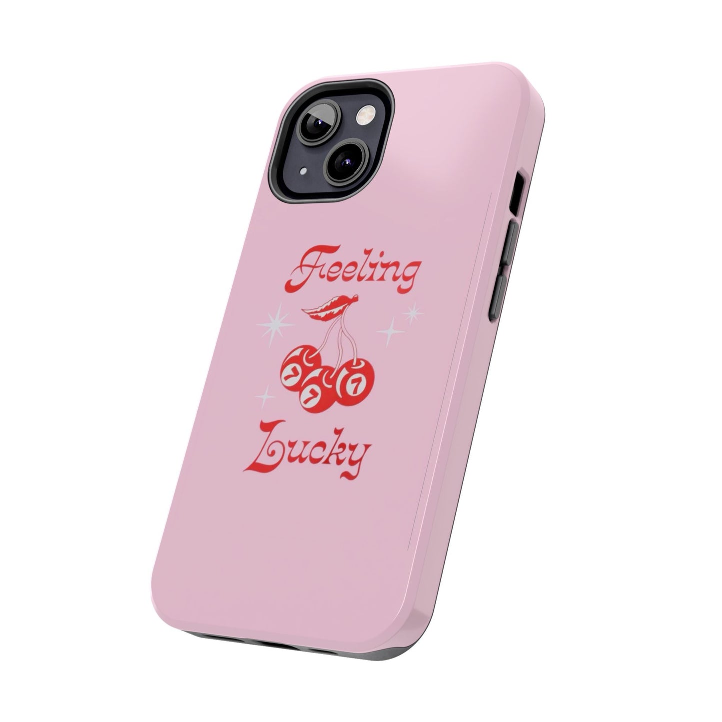 Feeling Lucky Pink Aesthetic Glossy Phone Case, Affirmations