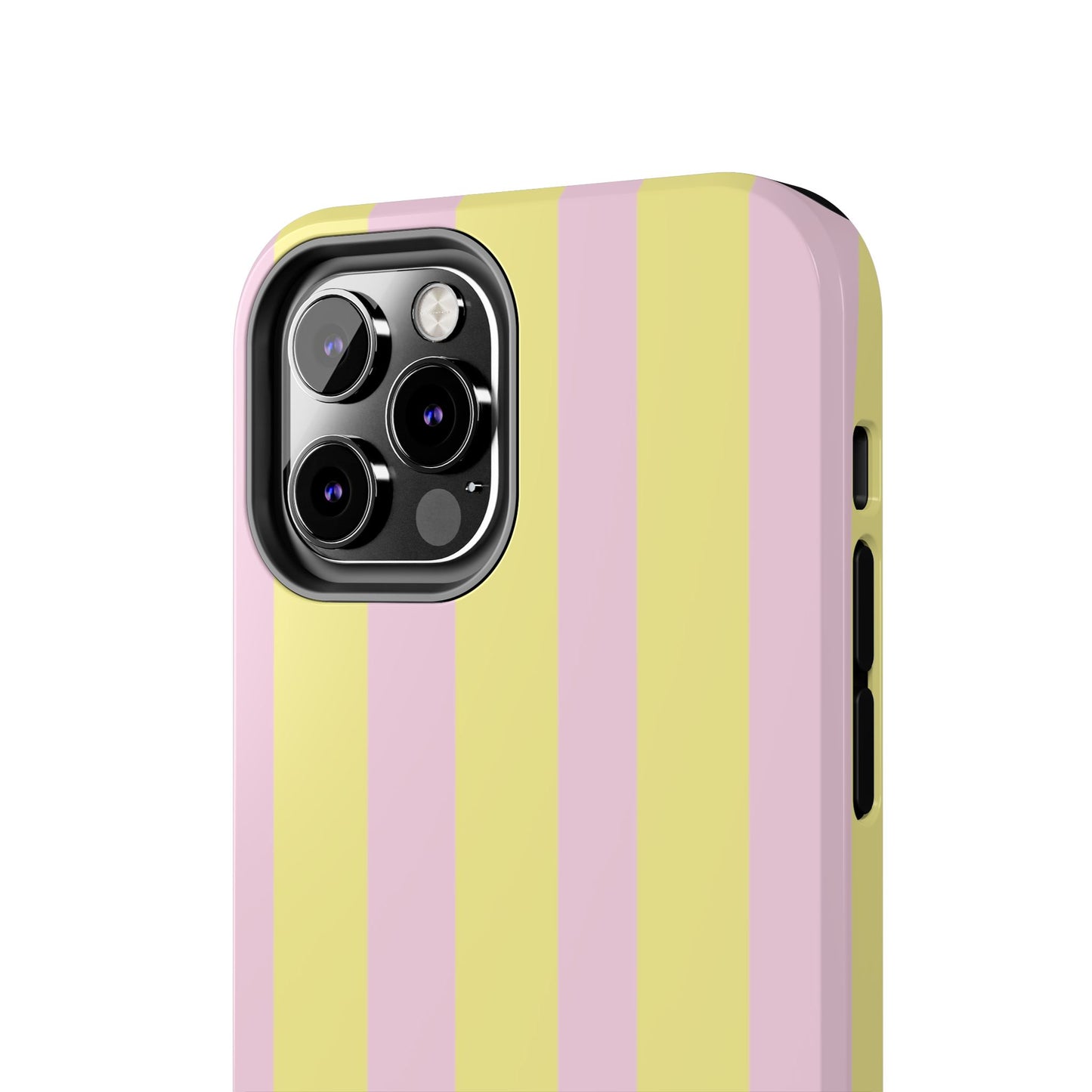 Pastel striped phone case, Pink and yellow stripes