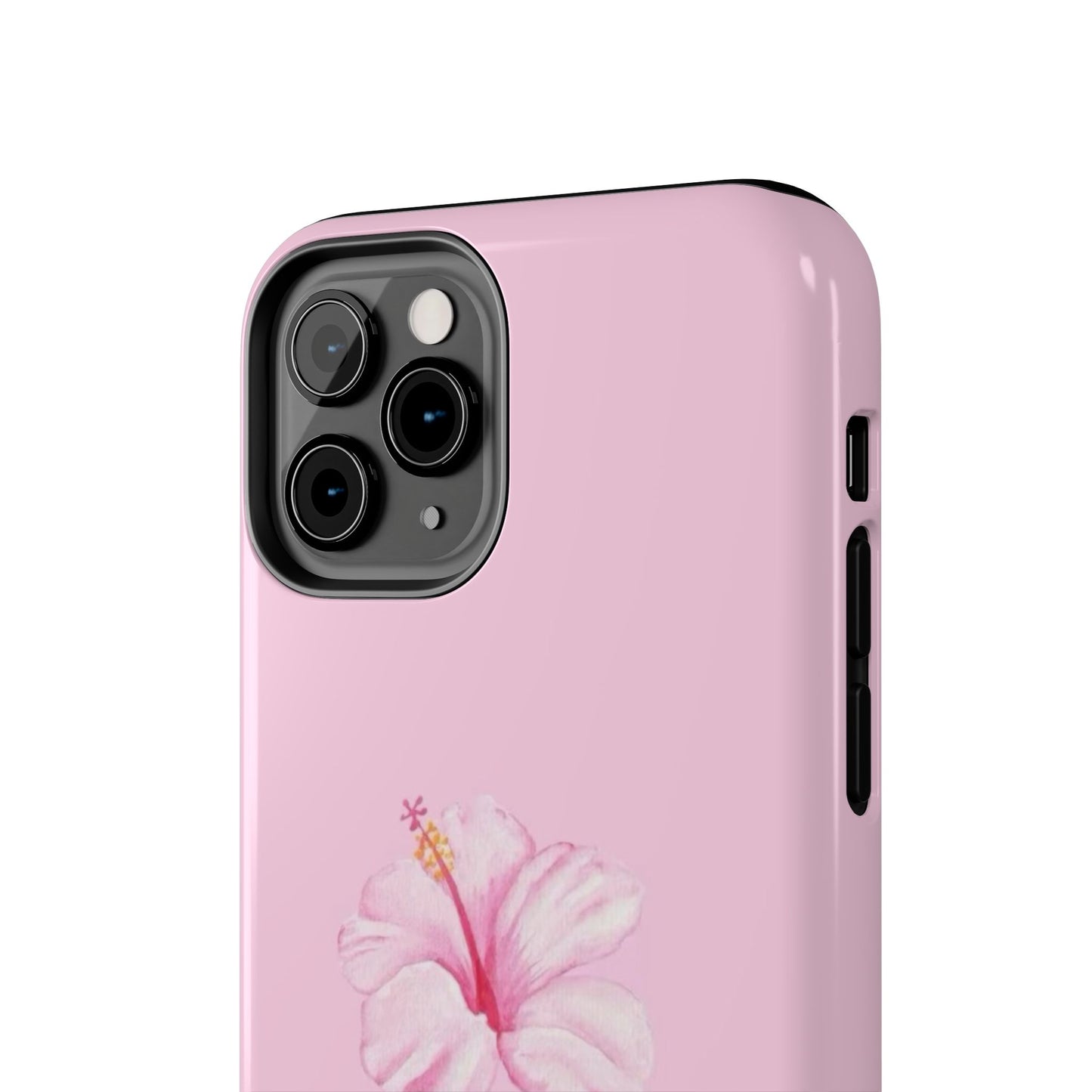 Hibiscus Flower Phone Case, Pink, Tropical, Hawaiin, Clean Girl Aesthetic, Preppy, Glossy Phone Case