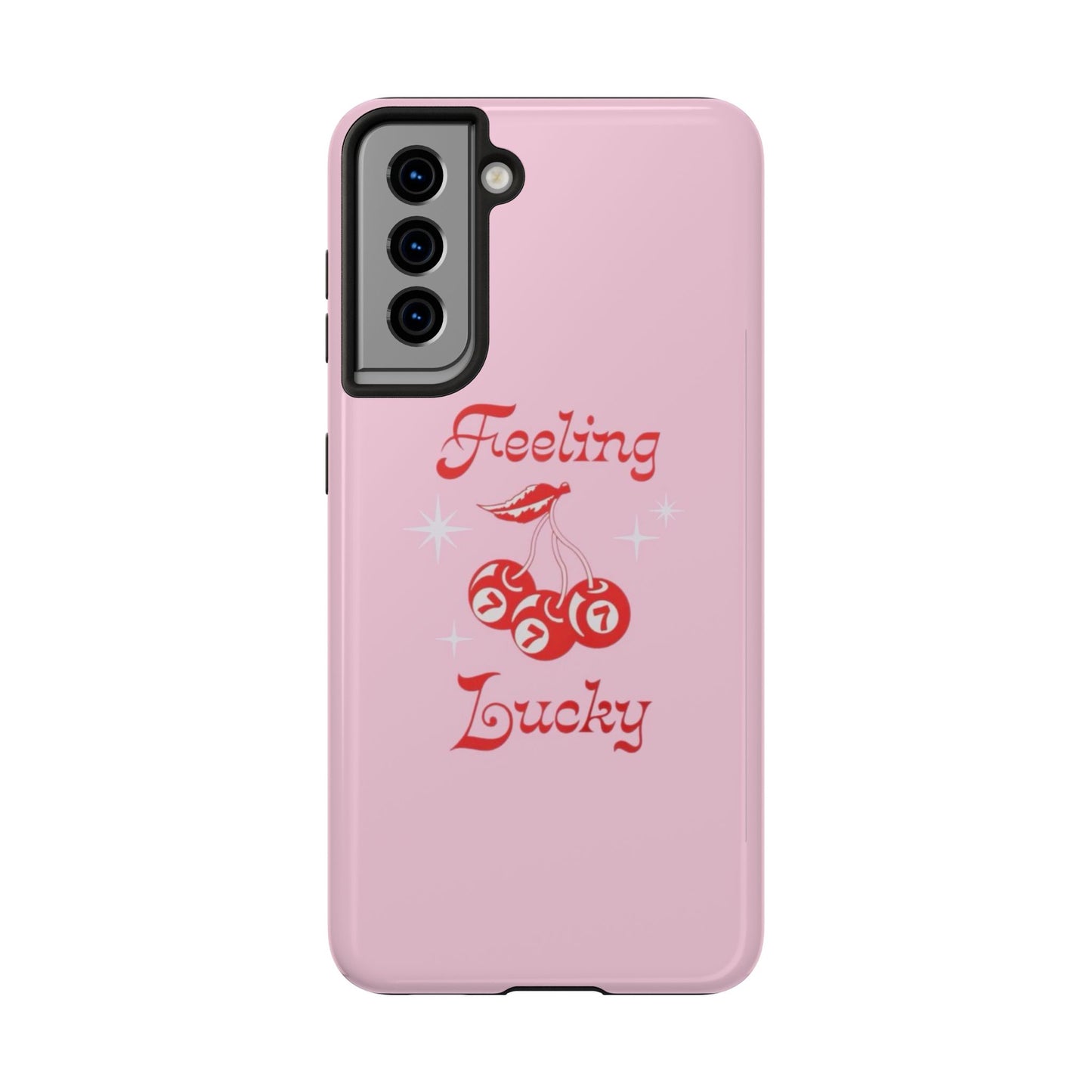 Feeling Lucky Pink Aesthetic Glossy Phone Case, Affirmations