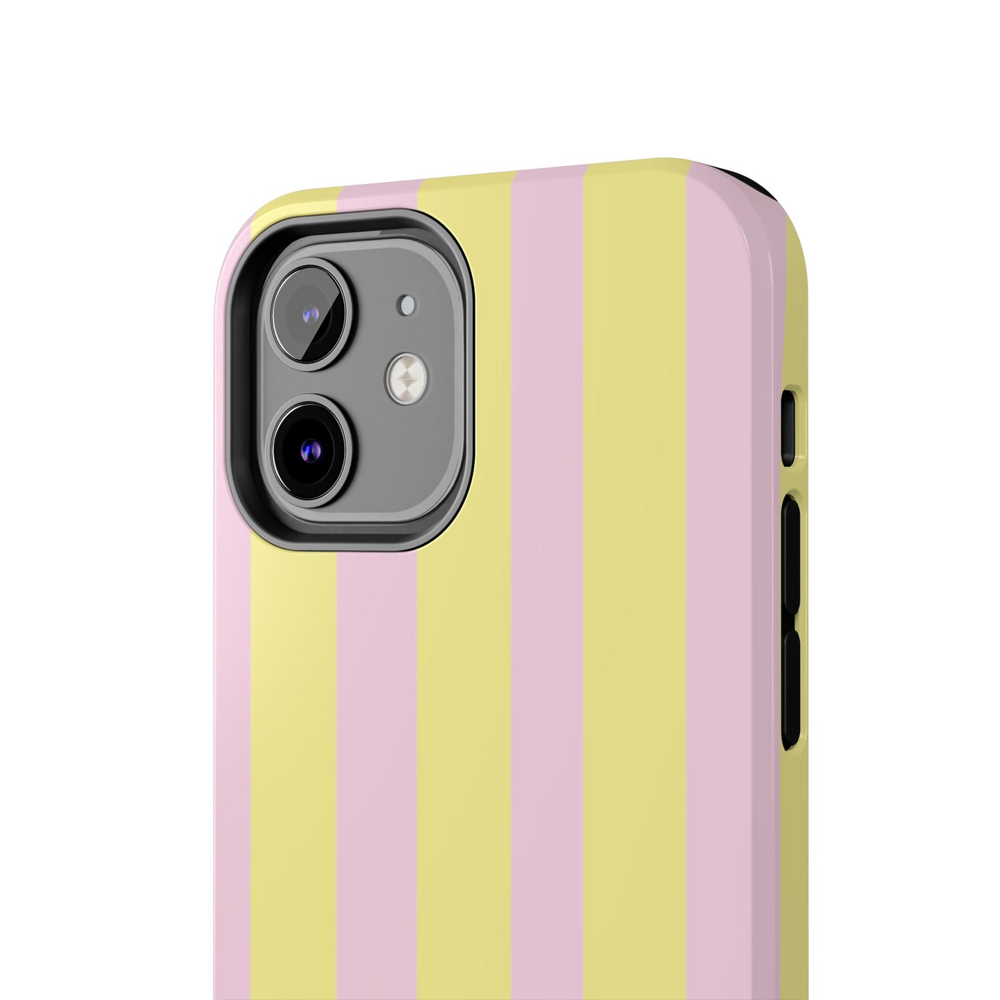 Pastel striped phone case, Pink and yellow stripes