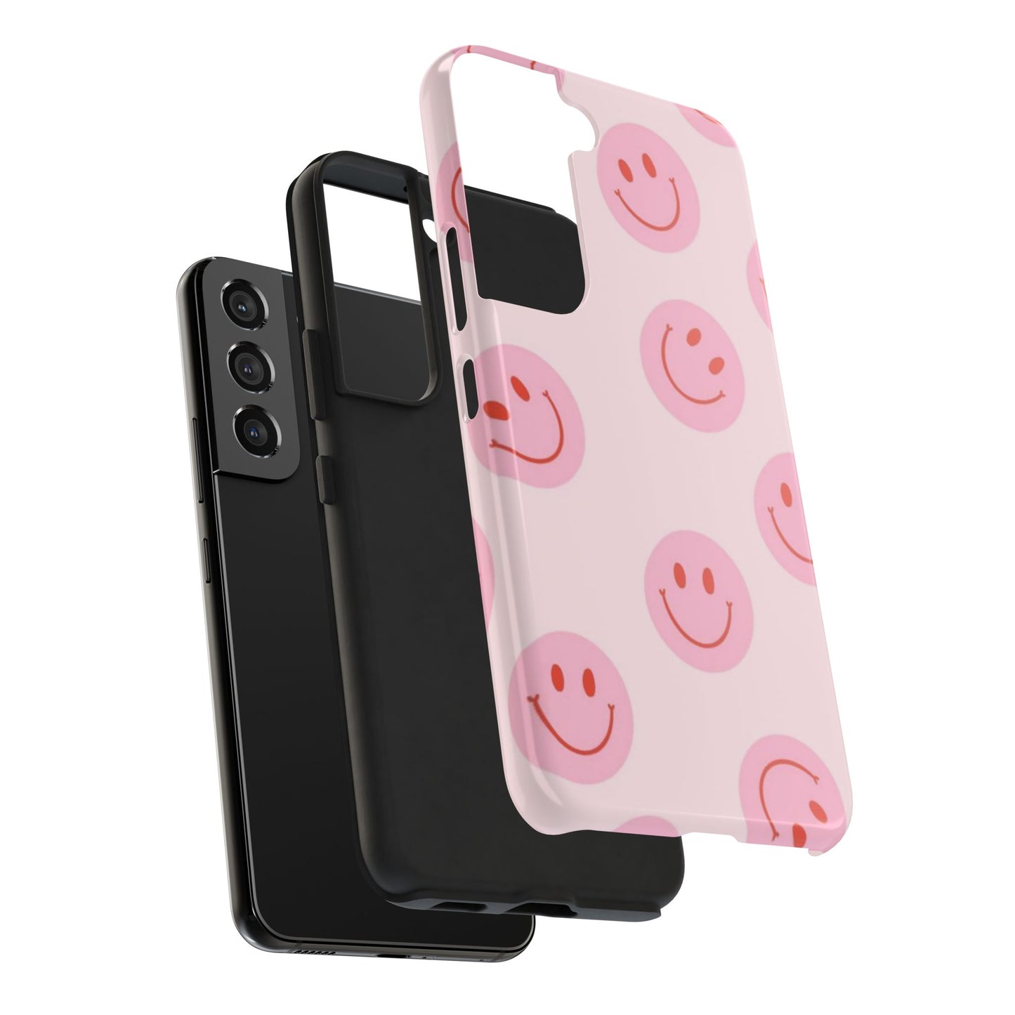 Smiley Face Pink Aesthetic Glossy Phone Case